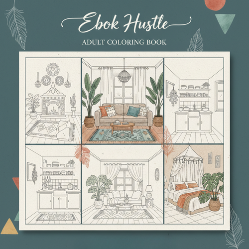 Beautiful Home Interiors —  40 Adult Coloring Book for Calm & Creativity